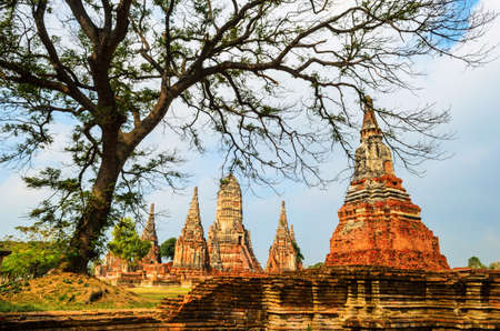 Temple in Ayutthaya Historical Park , Thailandの写真素材