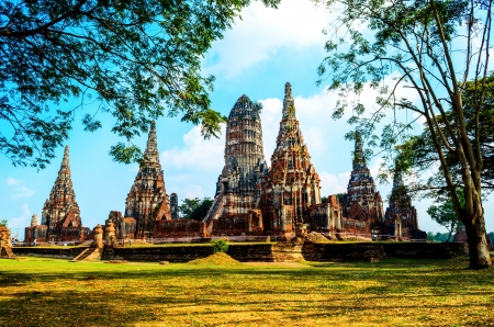 Temple in Ayutthaya Historical Park , Thailandの写真素材