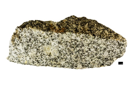 Granite, rock isolated on white background with scale barの写真素材