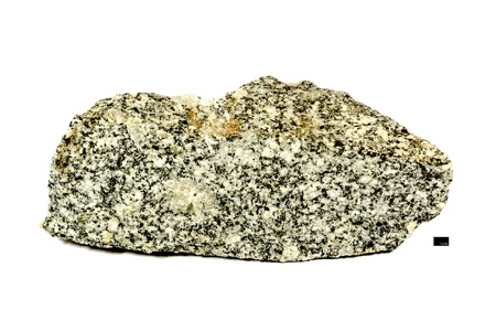 Granite, rock isolated on white background with scale barの写真素材