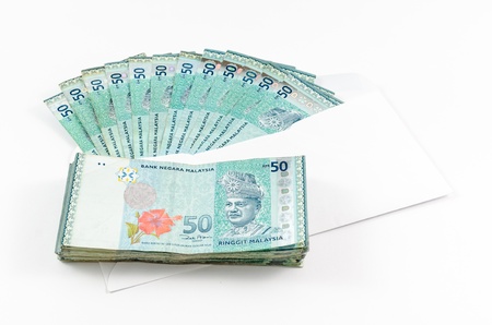 malaysian currency - RM50 isolated on white background