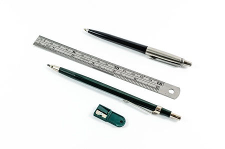 set of stationery, isolated on white background.の写真素材