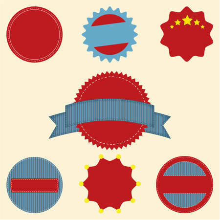 Set of blank retro vintage badge icons for logo, labels, packaging, web and print のイラスト素材