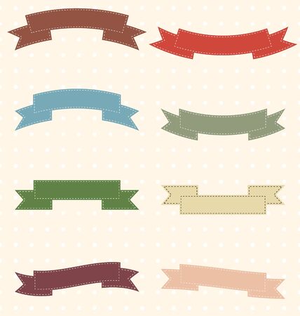 Set of retro vintage ribbons. Vector illustration.のイラスト素材