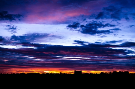 Beautiful sunset. blue sky and clouds.の写真素材