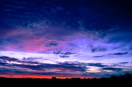 Beautiful sunset. blue sky and clouds.の写真素材