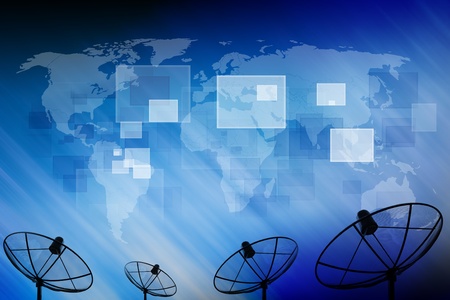 Satellite dish transmission dataの写真素材