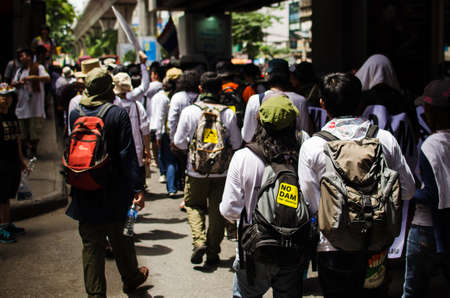BANGKOK - Sep 22  Protesters hold an anti-Mae Wong Dam rally on September 22,2013 in Bangkok,...