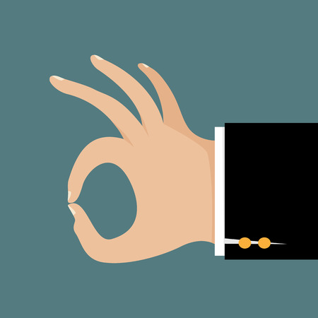 Hand of businessman gesturing okay  Business concept  のイラスト素材