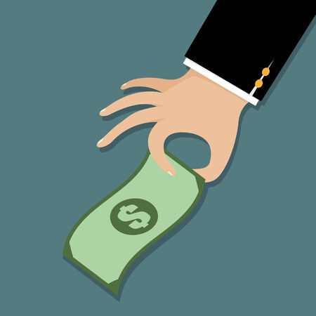 Businessman hand pick up money  Business concept  のイラスト素材