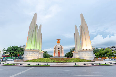 The Democracy Monument is a public monument in the centre of Bangkok, Thailandの写真素材