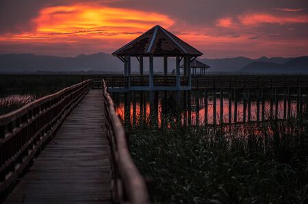 Beautiful Sunset at Sam Roi Yod National Park, Thailand.の写真素材
