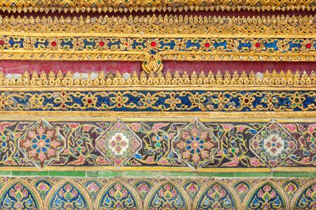 Wat Phra Kaew, Temple of the Emerald Buddha with blue sky Bangkok,Thailandの写真素材
