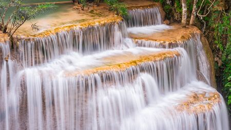 Waterfall Huay Mae Kamin National Park in Kanchanaburi Province, Thailand.の写真素材
