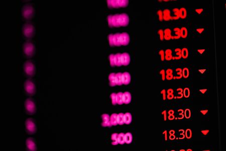 View of Stock Market Crash from Covid-19 Pandemic with shallow depth of field.の写真素材