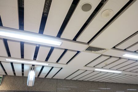 fluorescent lamp on the modern ceiling