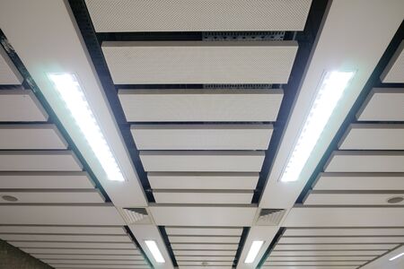 fluorescent lamp on the modern ceiling