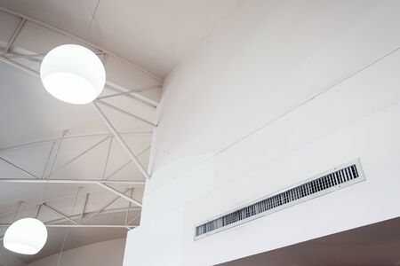 fluorescent lamp on the modern ceilingの写真素材