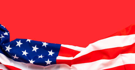 American flag on white background for Memorial Day, fourth of July, Labour Day