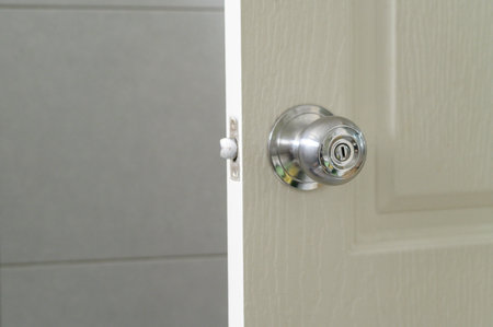 The door knob is being found that caused the COVID 19 infection. Doorknob lock handle home security close.の写真素材
