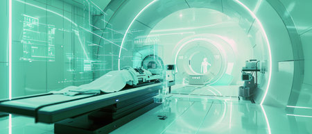 Modern laboratory hospital medicine concept. Futuristic hospital concept.の素材