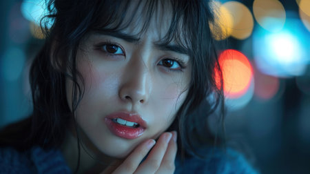 Asian young woman experiencing toothacheの素材