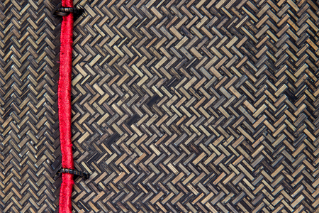 Bamboo weave of wicker ring for texture and backgroundの写真素材