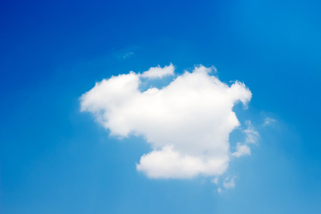 Blue sky with clouds ; Like a cute rabbitの写真素材