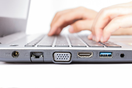 Women hands working on the laptopの写真素材