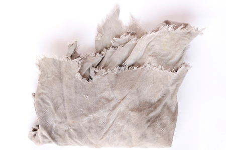 Dirty rag isolated on white backgroundの写真素材