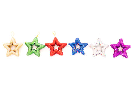 Glitter stars isolated on white background.