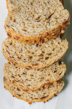 Super grains sliced bread. Health food to reduce high blood pressure, cholesterol and healthy heart....