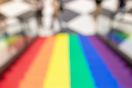 Blurred image for background of LGBT social movements. Colorful steps for background.の写真素材