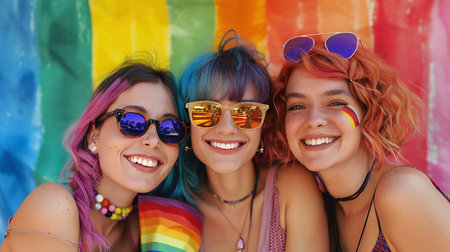 Pride Photo Booth Set up a booth with quirky props for friends to capture fun and colorful pride memories.の素材