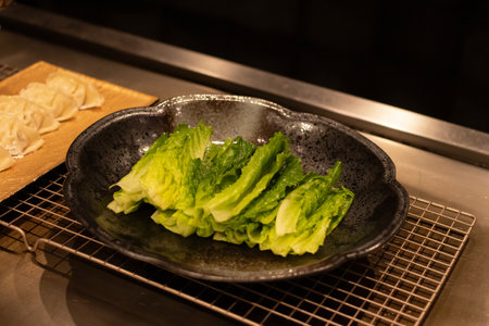 Fresh lettuce ready for a delicious meal.の写真素材