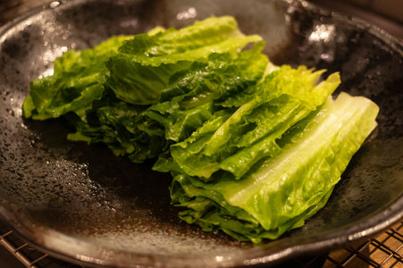 Fresh lettuce ready for a delicious meal.の写真素材