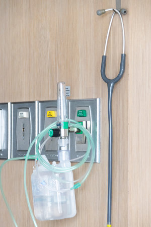 Medical equipment on hospital wall