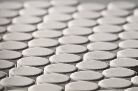 many white pills in ranksの写真素材