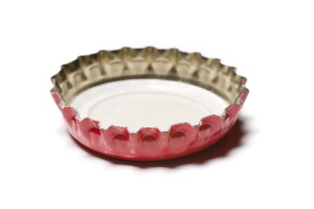 single red crown cap on white backgroundの写真素材