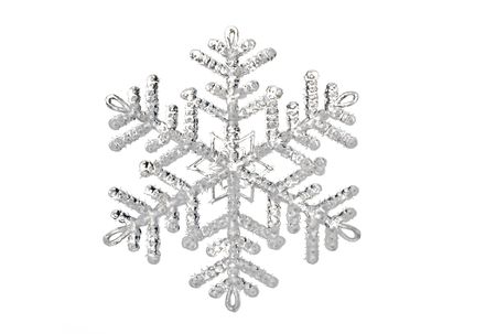 single snowflake object isolated on white backgroundの写真素材