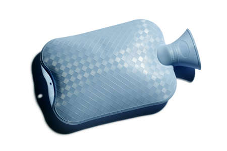 rubber hot water bottle isolated on white backgroundの写真素材