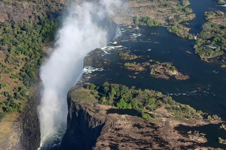Victoria Falls from the sky の写真素材