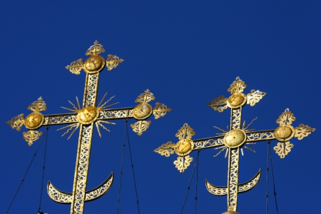 Crosses on the blue skiesの写真素材