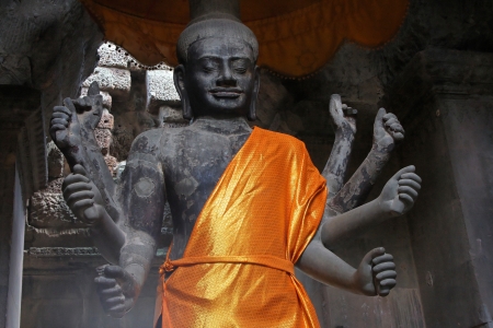 Vishnu Statue in Angkor Wat Templeの写真素材