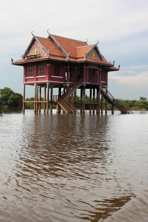Gendarmerie of Kampong Phluk, the floating villageのeditorial素材