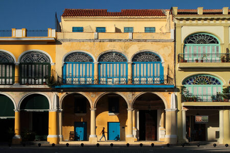 Arches of Plaza Vieja in Havana, Cubaのeditorial素材