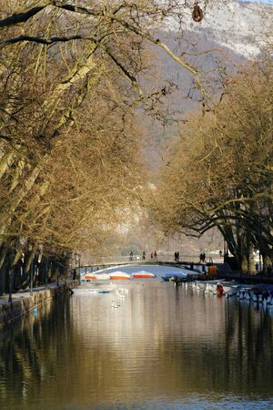 Annecy : city canalsの写真素材