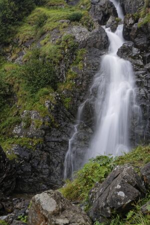 Oursiere Waterfalls in Chamrousse mountain rangeの写真素材