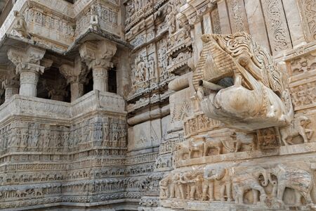Architectural detail of Jagdish Temple in Udaipurの写真素材