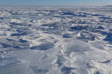 Broken blocks of ice on the lake, Khovsgol sum, Mongolia